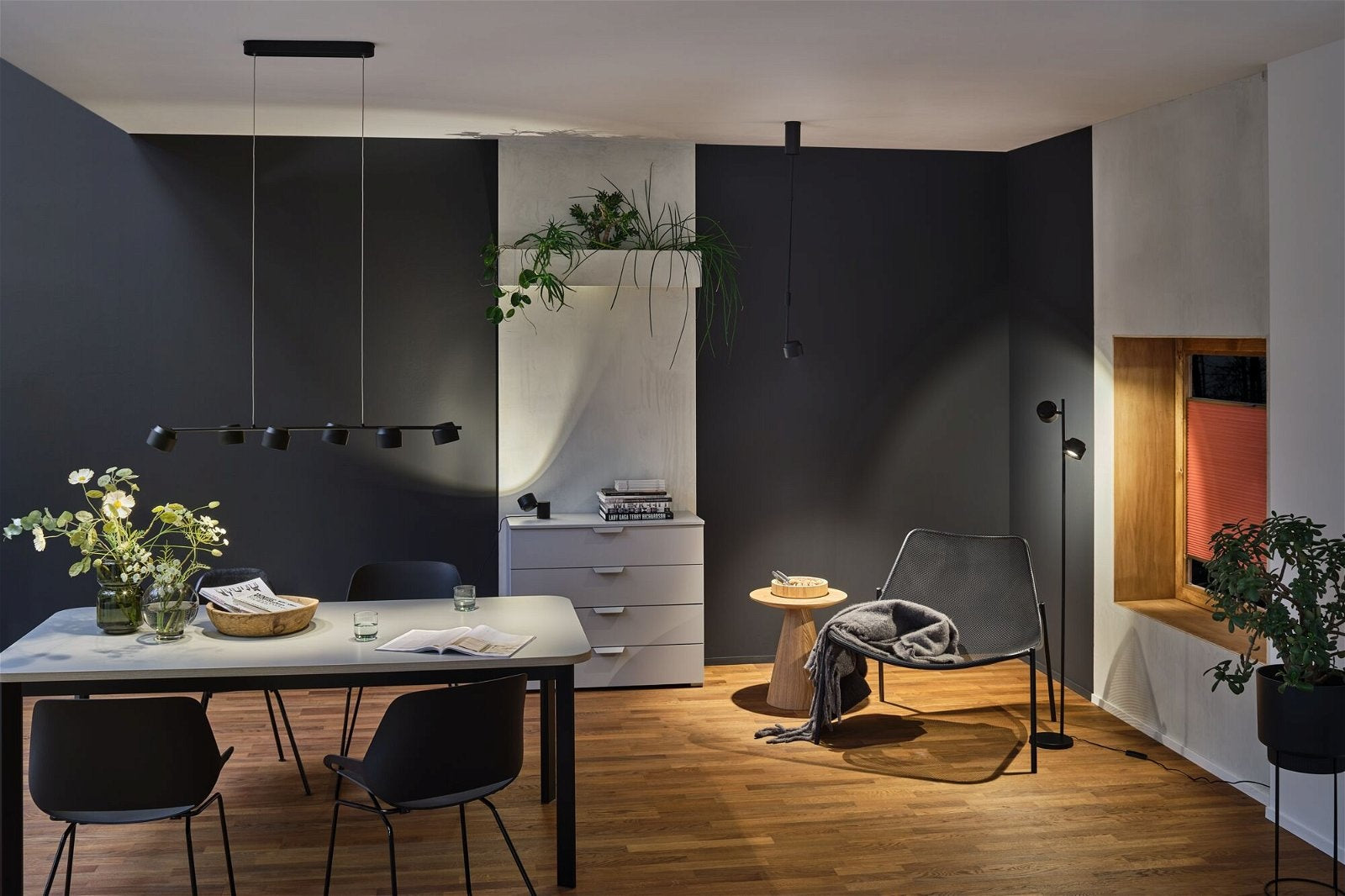 LED Pendelleuchte Puric Pane 6x6W Schwarz