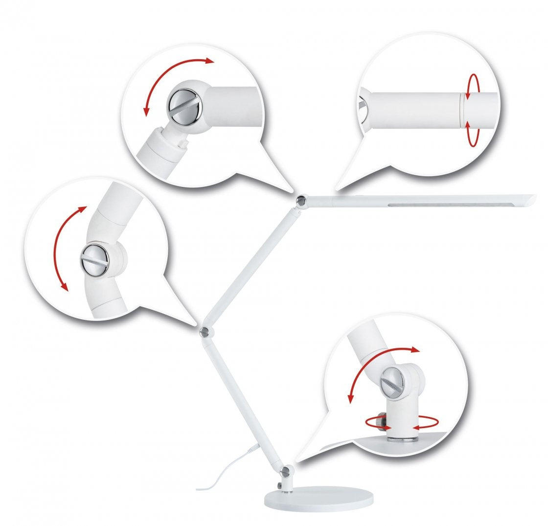 LED Schreibtischleuchte FlexBar White Switch 1000lm 9,5W Weiß