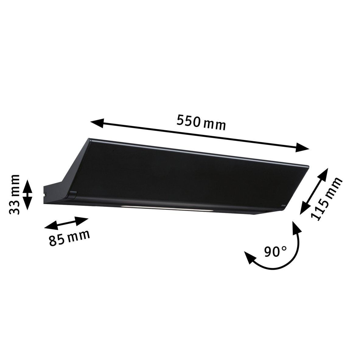 LED Wandleuchte Ranva 2700K 1.400lm / 210lm 230V 13 / 1x2W dimmbar Schwarz matt