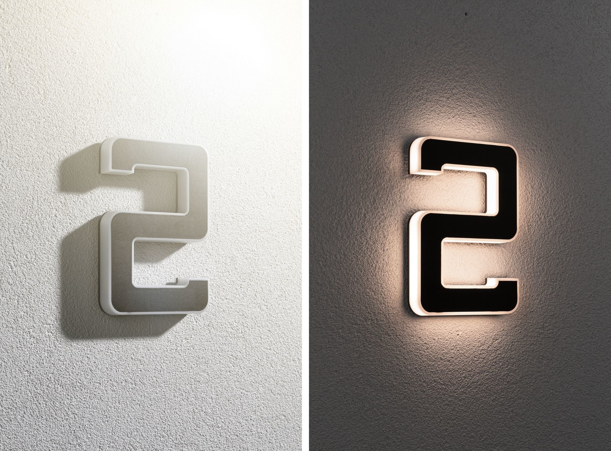 Outdoor Solar Hausnummer 2 IP44 3.000K 0,2W Akku wechselbar