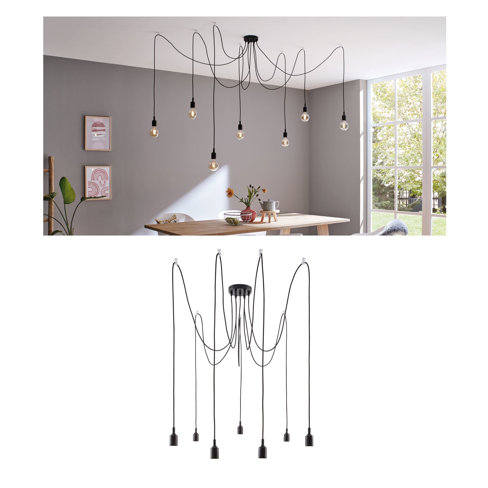Pendelleuchte Neordic Ketil 7-flammig ohne Leuchtmittel, max. 7x20W E27