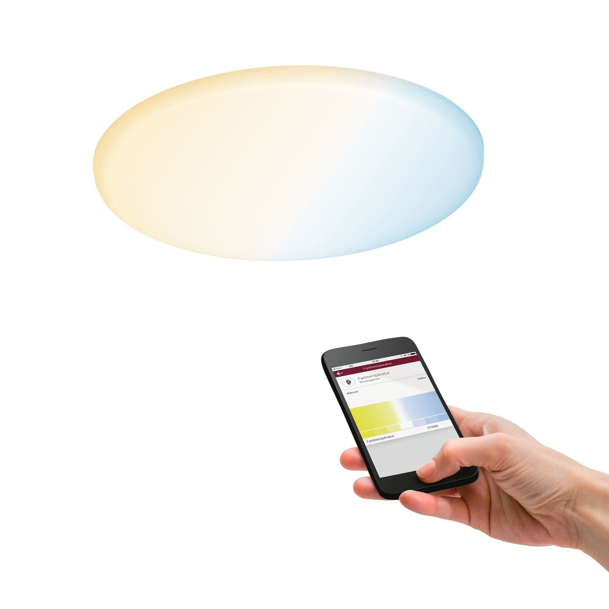 Smart Home Zigbee LED Einbaupanel Veluna VariFit Tunable White 185mm IP44 15W