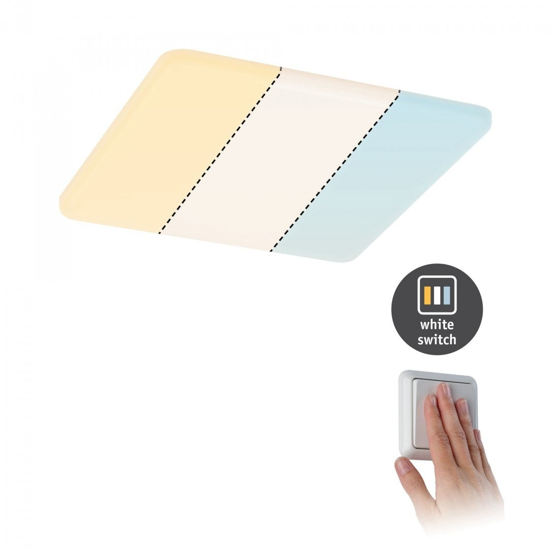VariFit LED Einbaupanel Veluna IP44 IP44 eckig 215x215mm White Switch Transparent