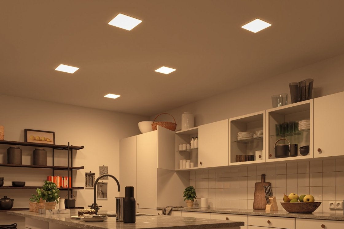 VariFit LED Einbaupanel Veluna IP44 IP44 eckig 215x215mm White Switch Transparent