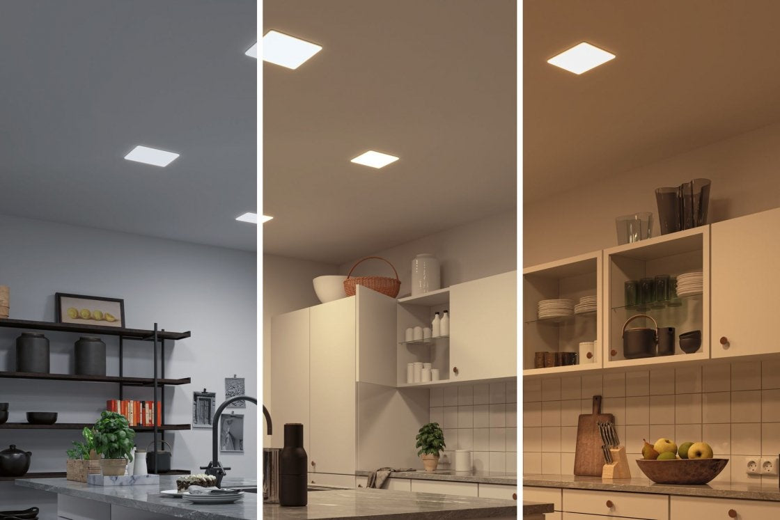VariFit LED Einbaupanel Veluna IP44 IP44 eckig 215x215mm White Switch Transparent