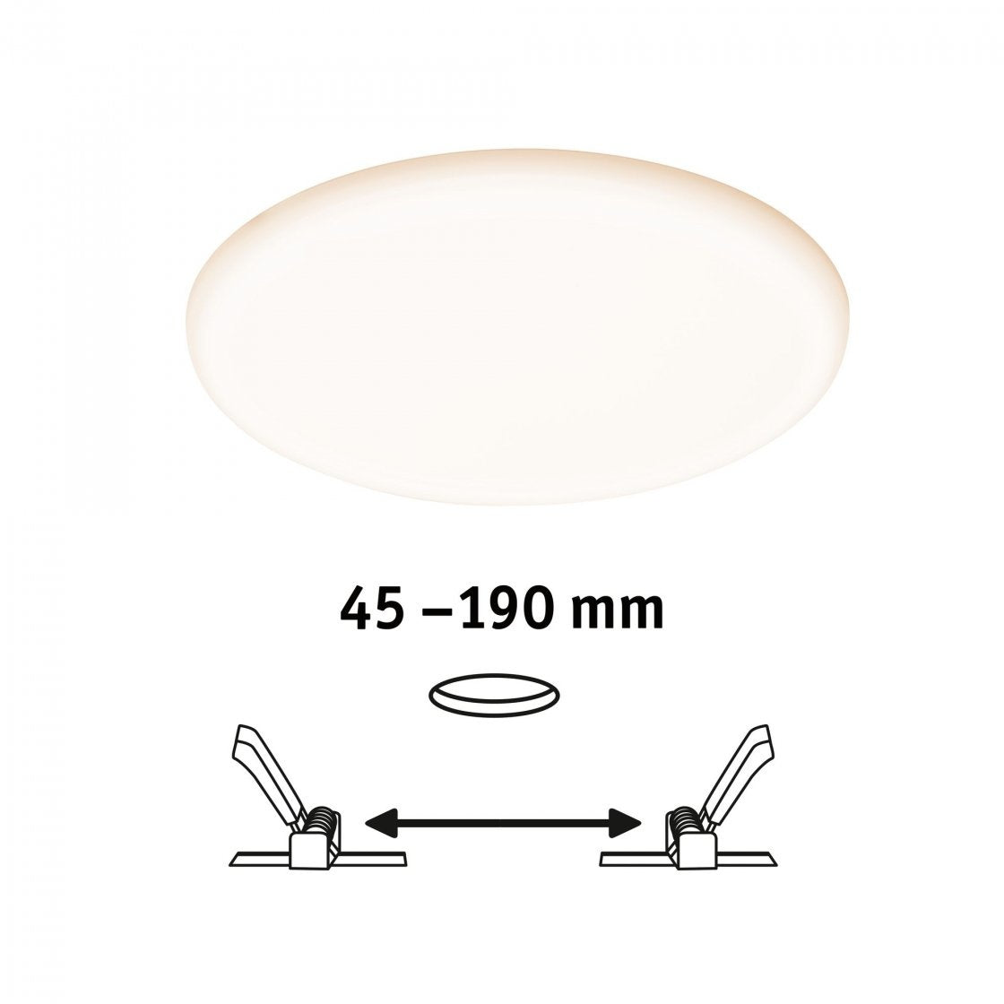 VariFit LED Einbaupanel Veluna IP44 IP44 rund 185mm White Switch Transparent