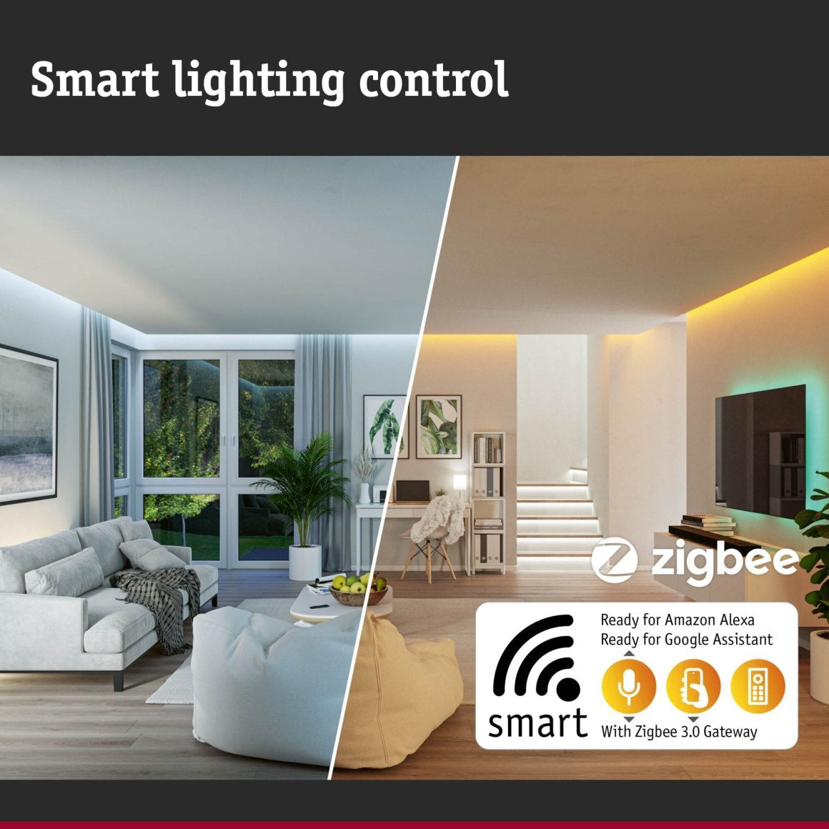 LED Wandleuchte Stine Tunable White 1.400lm / 410lm 230V 13W dimmbar Schwarz oder weiß matt