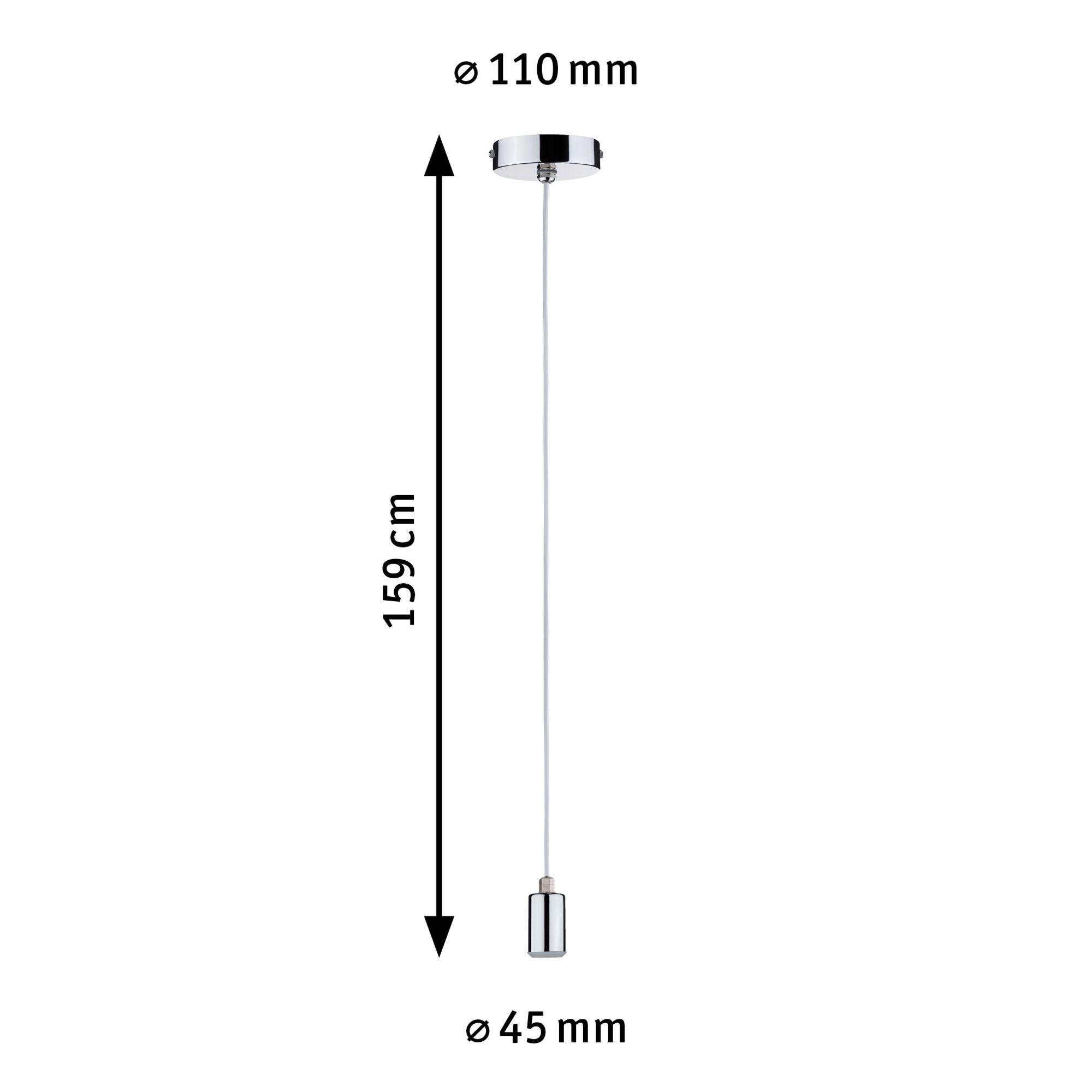Pendelleuchte Larus IP44 E27 max. 60W Chrom dimmbar - Paulmann - 79753