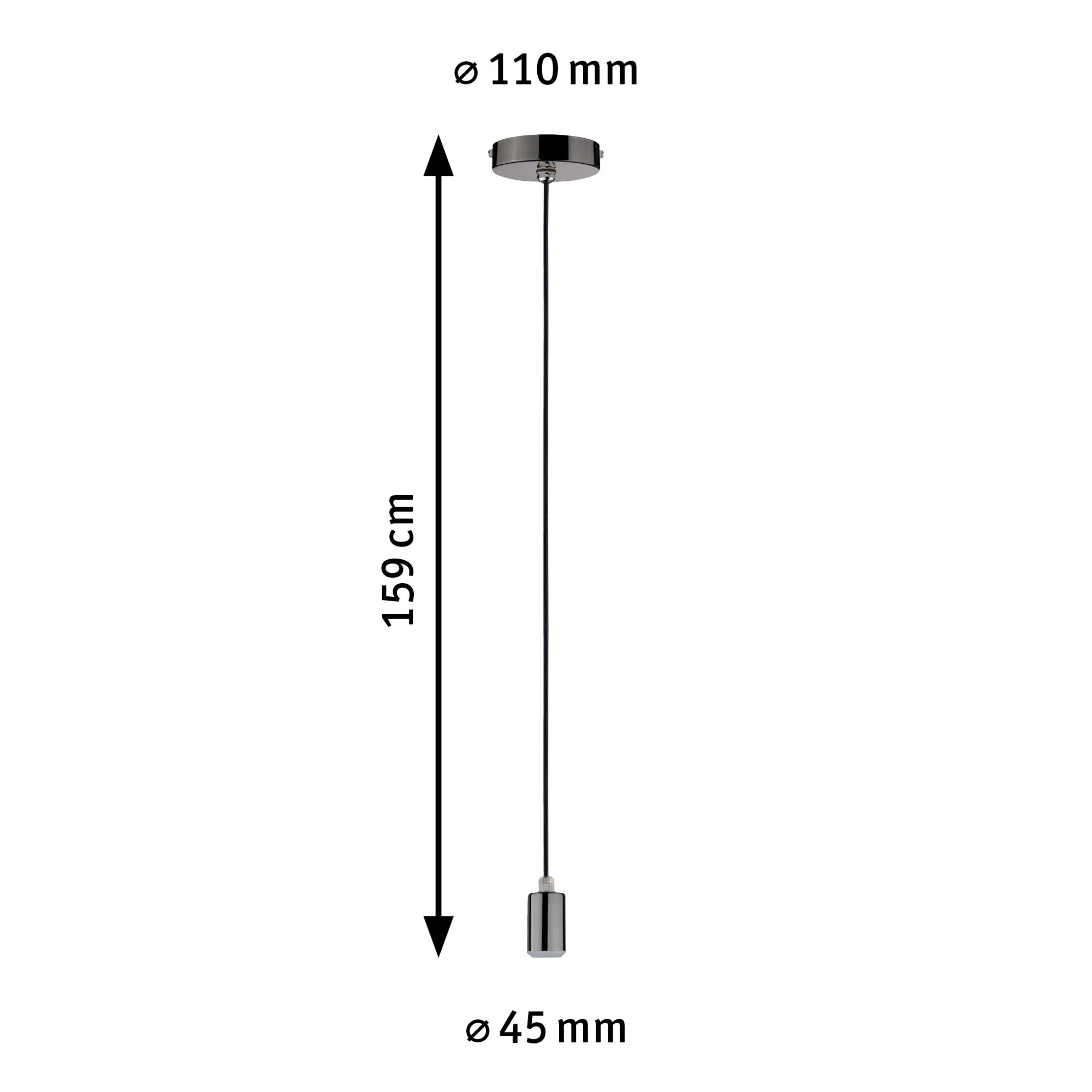 Pendelleuchte Larus IP44 E27 max. 60W Schwarzchrom dimmbar - Paulmann - 79754