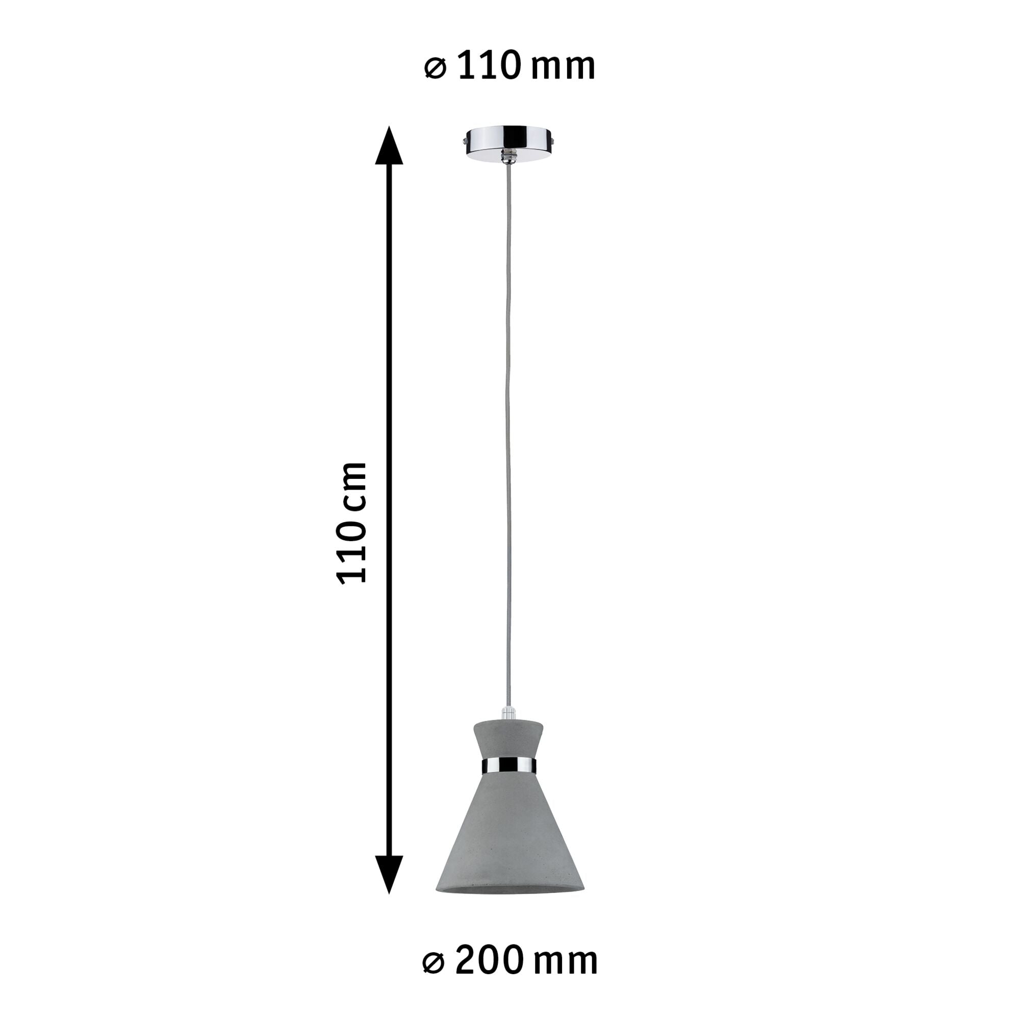 Pendelleuchte Verve IP44 E27 max. 20W Grau/Chrom dimmbar - Paulmann - 70890