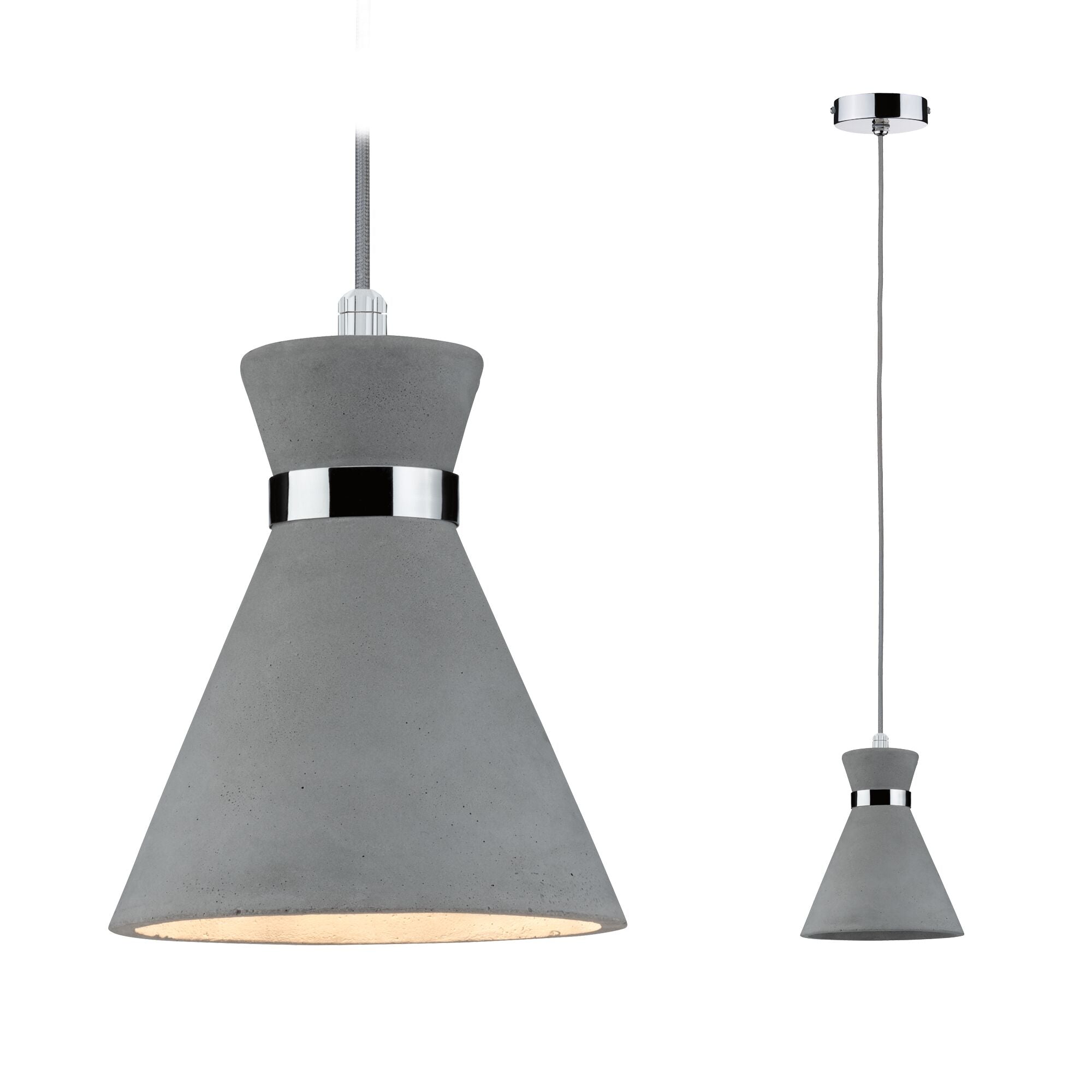 Pendelleuchte Verve IP44 E27 max. 20W Grau/Chrom dimmbar - Paulmann - 70890