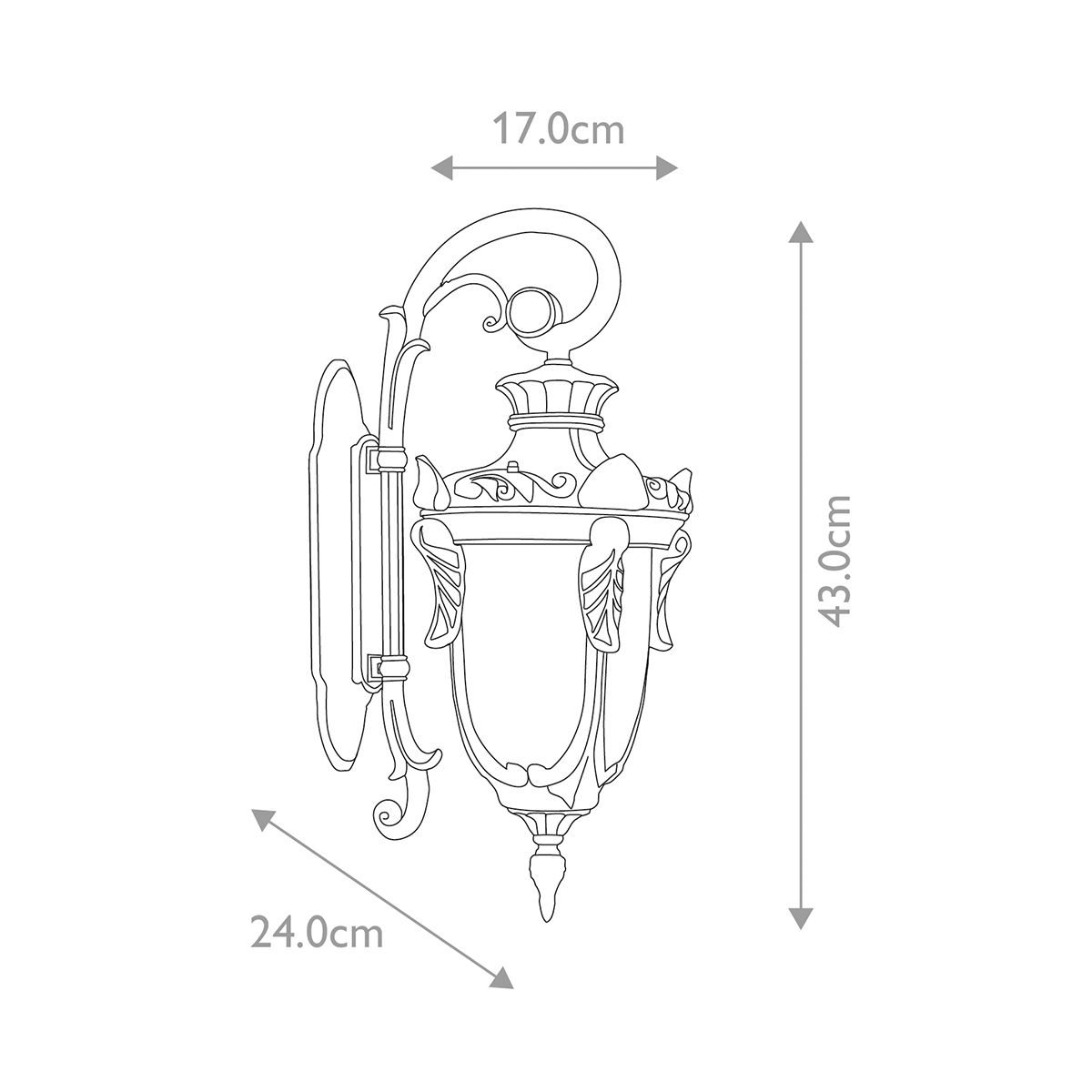 Philadelphia 1 - flammige kleine Wandlaterne - Altbronze - Elsteadlighting - PH2 - S - OB