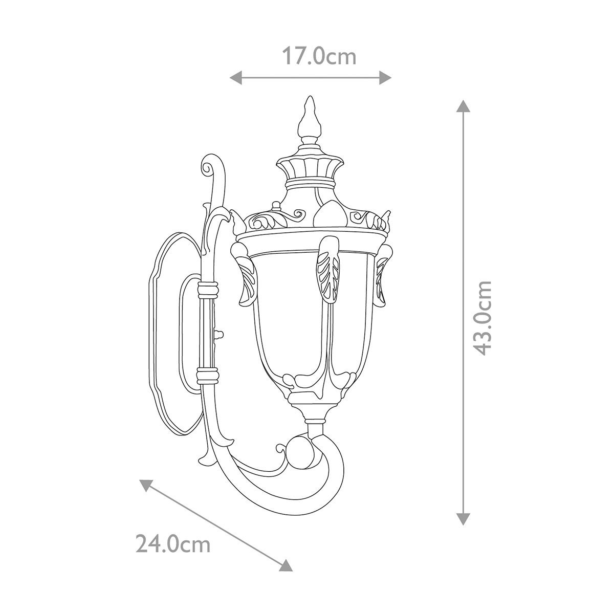 Philadelphia 1 - flammige kleine Wandlaterne - Altbronze - Elsteadlighting - PH1 - S - OB