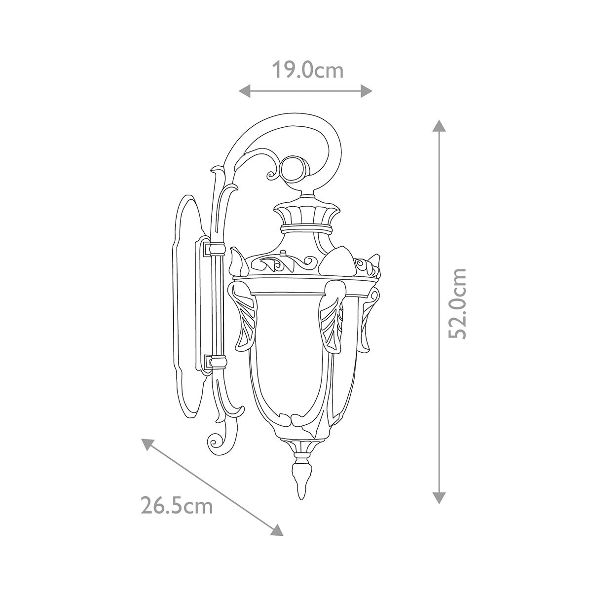 Philadelphia 1 - flammige mittelgroße Wandlaterne - Altbronze - Elsteadlighting - PH2 - M - OB
