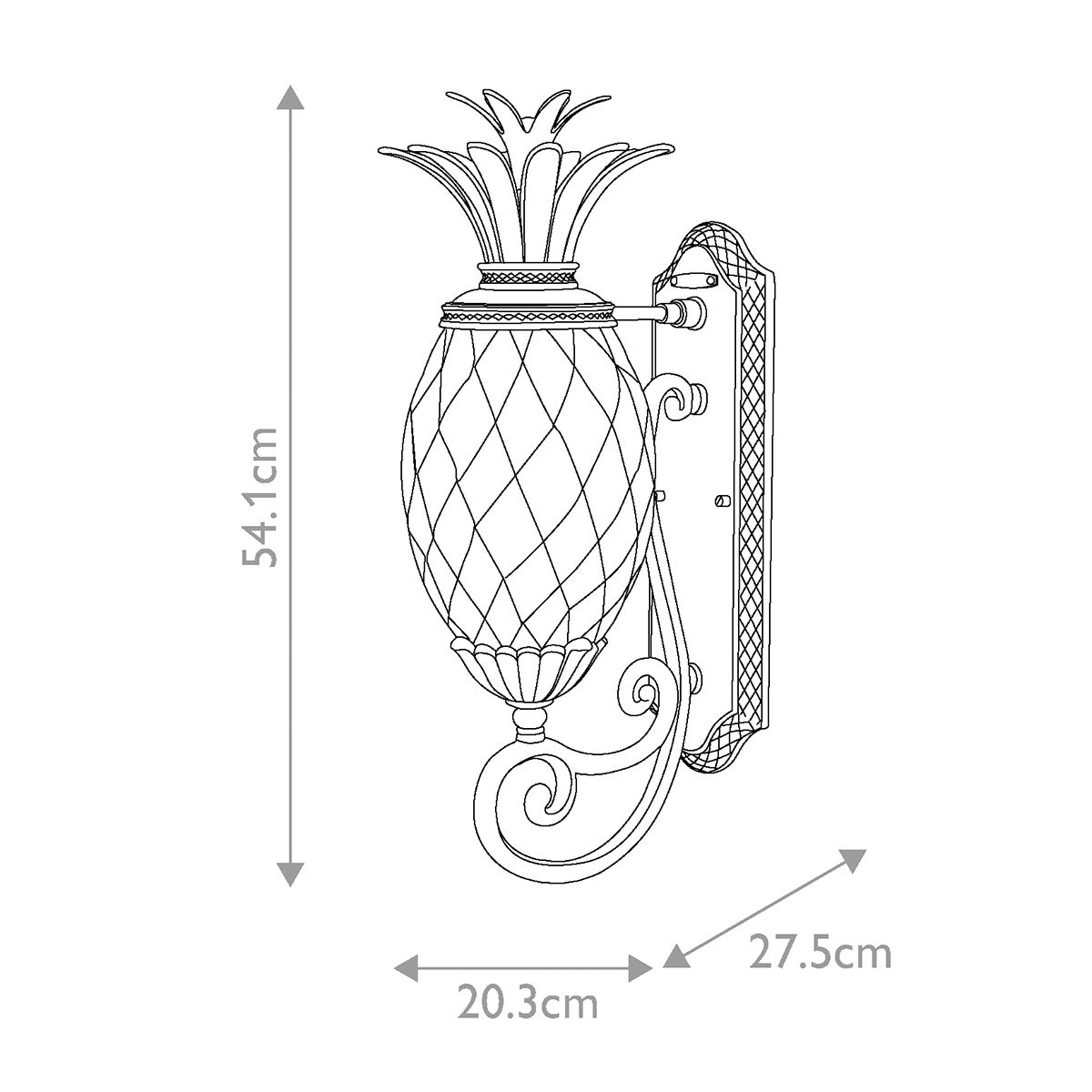 Plantation Wandlaterne, 1 l, mittelgroß, brünierte Bronze - Elsteadlighting - HK - PLANTATION - M - BU