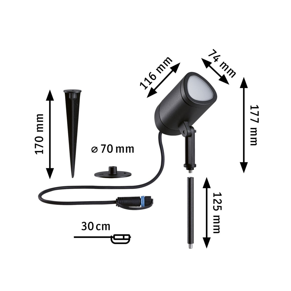 Plug & ShineLED GartenstrahlerSmart Home Zigbee 3.0 Shira IP65 RGBW+ 6,5W Anthrazit - Paulmann - 94849