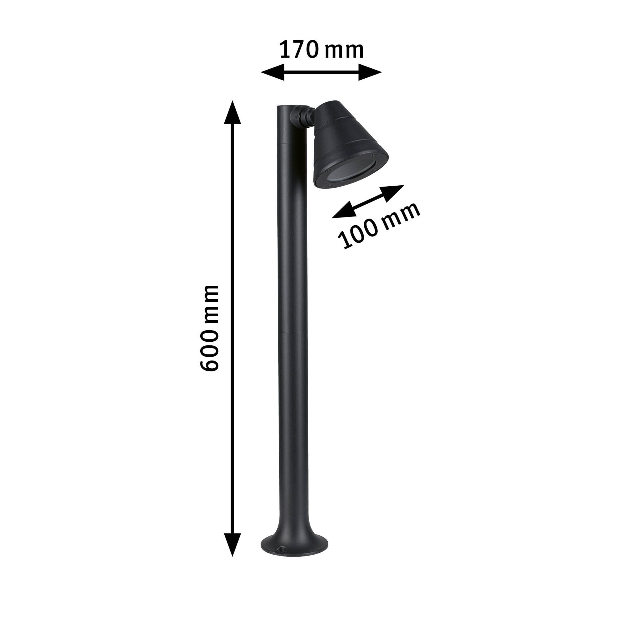 Pollerleuchte Trian IP44 rund 600mm max. 35W 230V Anthrazit GU10 Aluminium - Paulmann - 94735