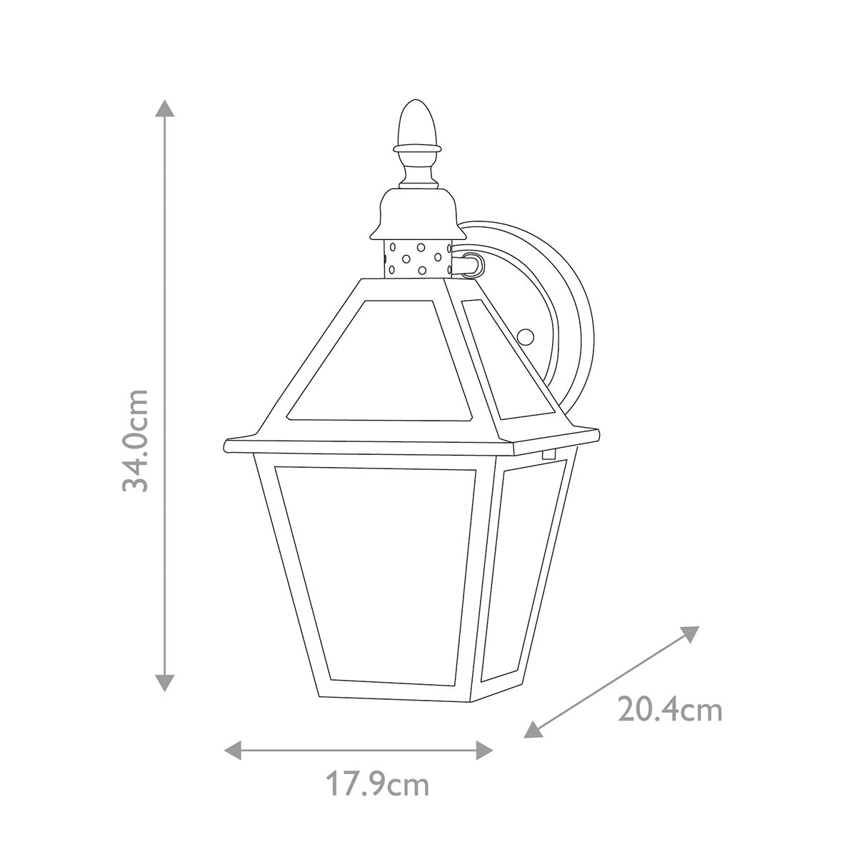 Polruan 1 - flammige Wandlaterne - Schlammschwarz - Elsteadlighting - POLRUAN