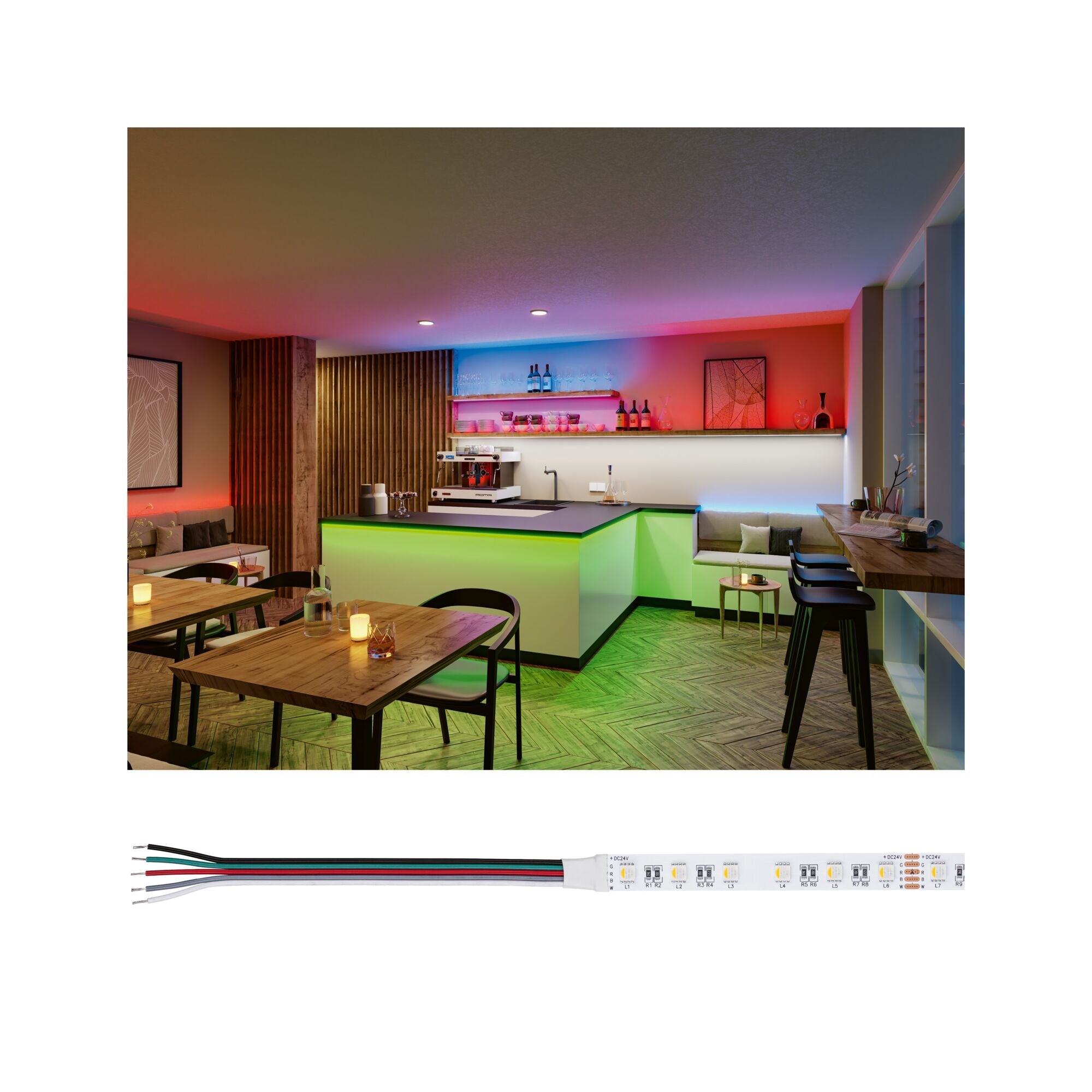 Pro Strip Silver P25 830 5m 75W 300lm/m 60 LEDs/m RGBW+ - Paulmann - 76012