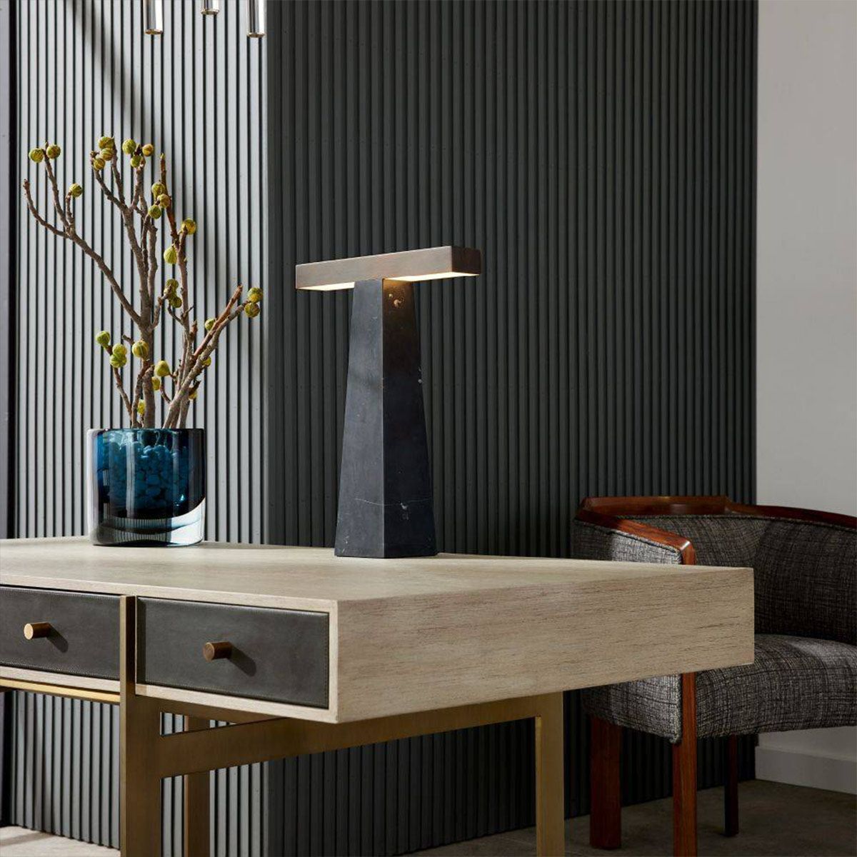 Arteriors Osbert Tischleuchte 2-flammig in englische Bronze