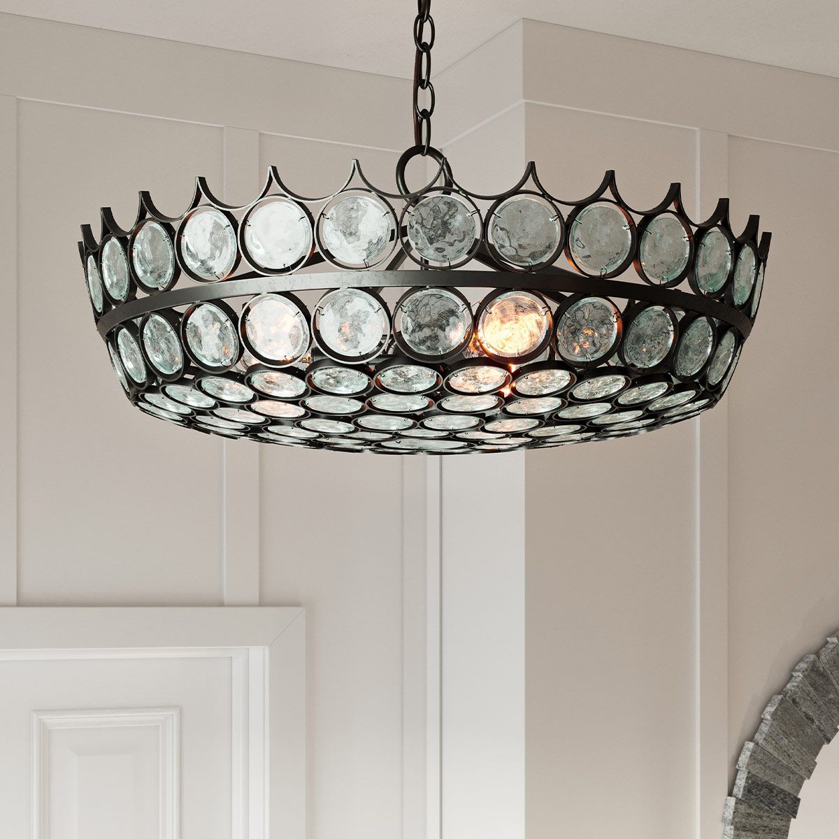 Currey & Company – Augustus Kronleuchter 6-flammig Transparent/Bronze