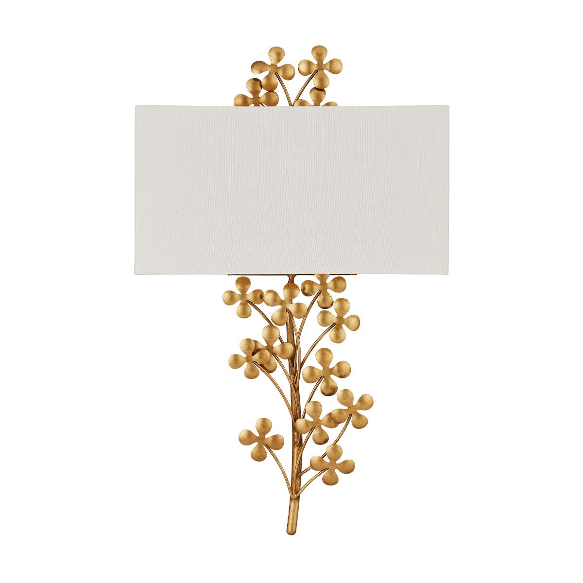 Currey & Company – Cloverfield Wandleuchte 2-flammig Gold