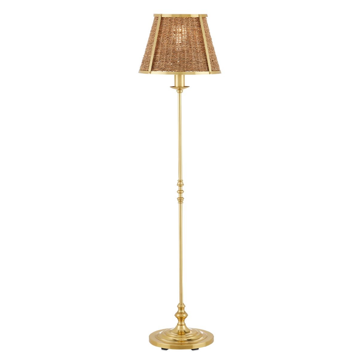 Currey & Company – Deauville Stehleuchte 1-flammig Gold/Natur