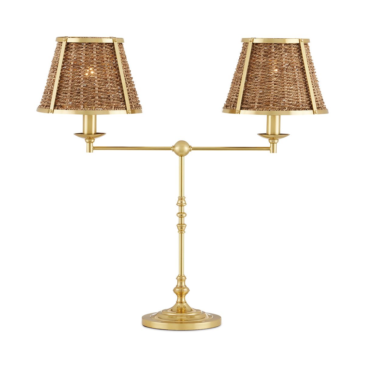 Currey & Company – Deauville Tischleuchte 2-flammig Gold