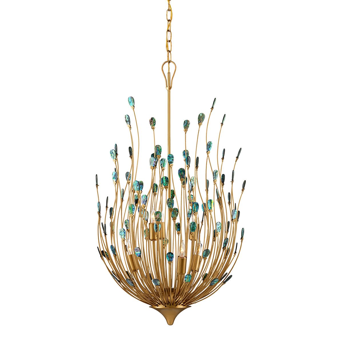 Currey & Company – Delphos Kronleuchter 6-flammig Gold/Natur