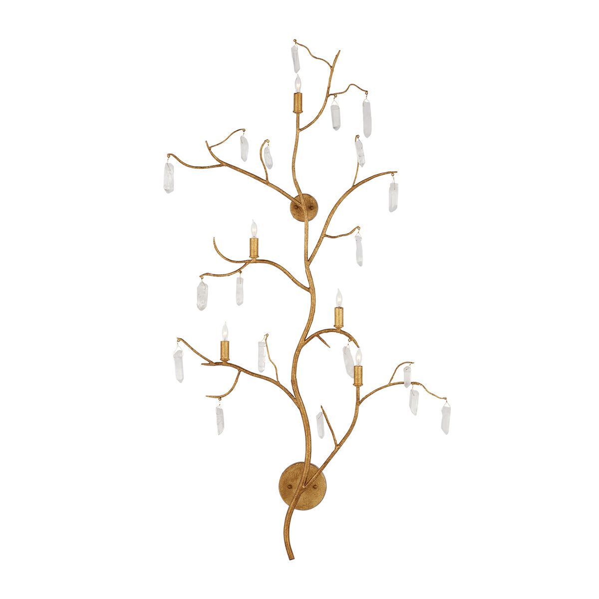 Currey & Company – Forest Light Wandleuchte 5-flammig Gold/Natur