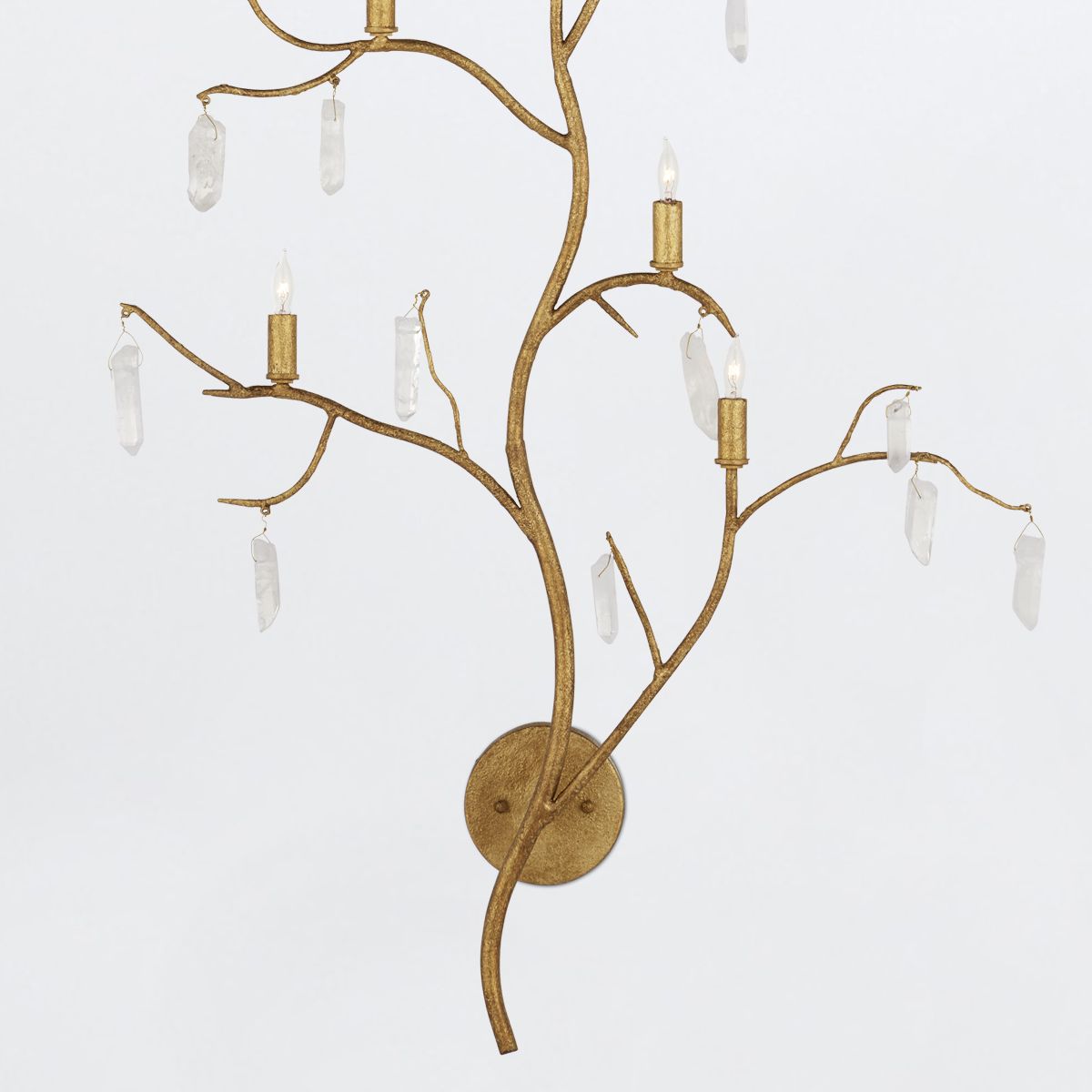 Currey & Company – Forest Light Wandleuchte 5-flammig Gold/Natur