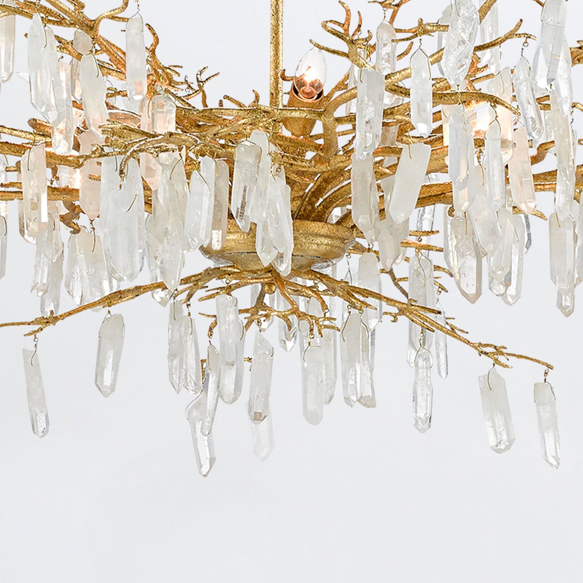 Currey & Company – Forest Dawn Kronleuchter 8-flammig Gold/Natur
