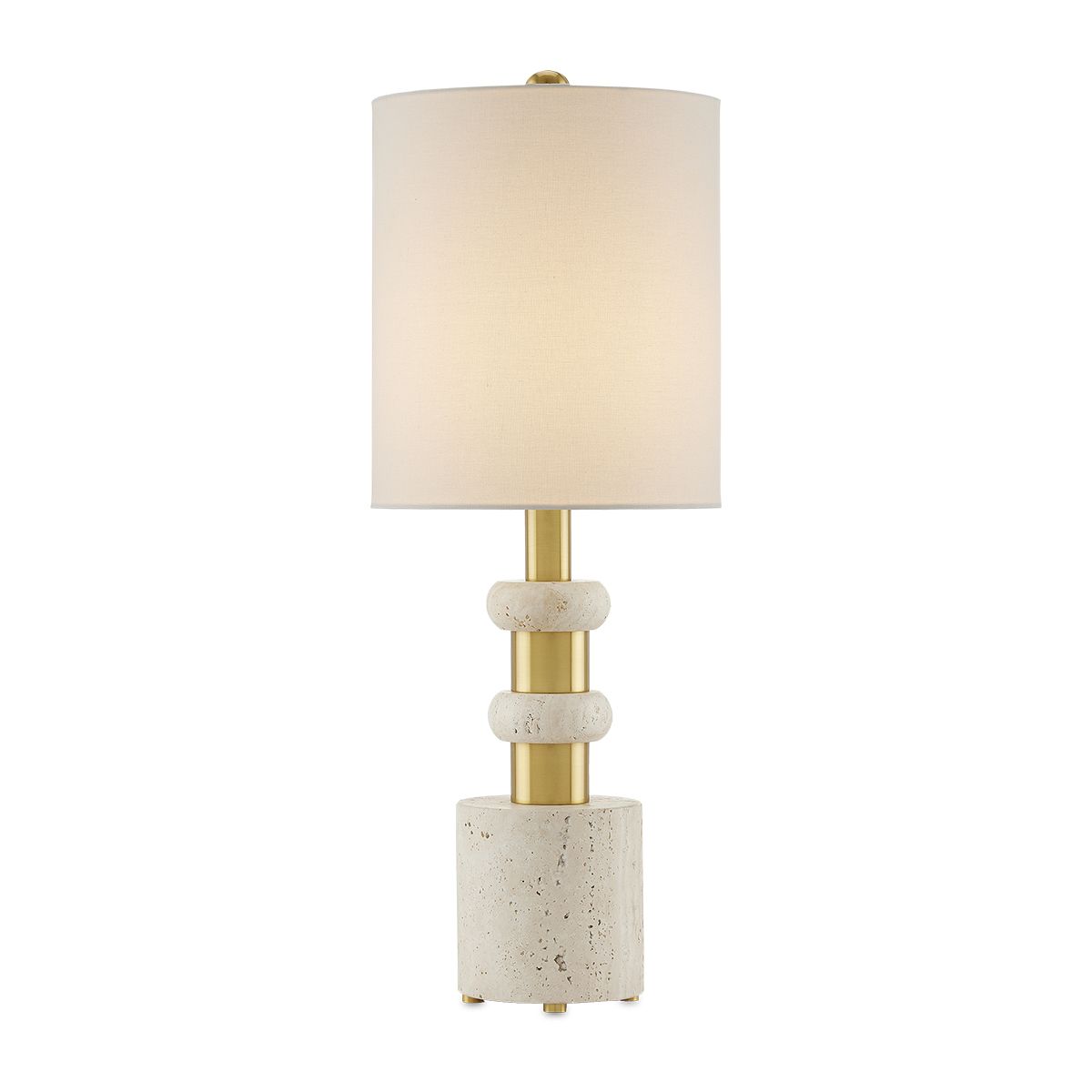 Currey & Company – Goletta Tischleuchte 1-flammig Beige/Gold