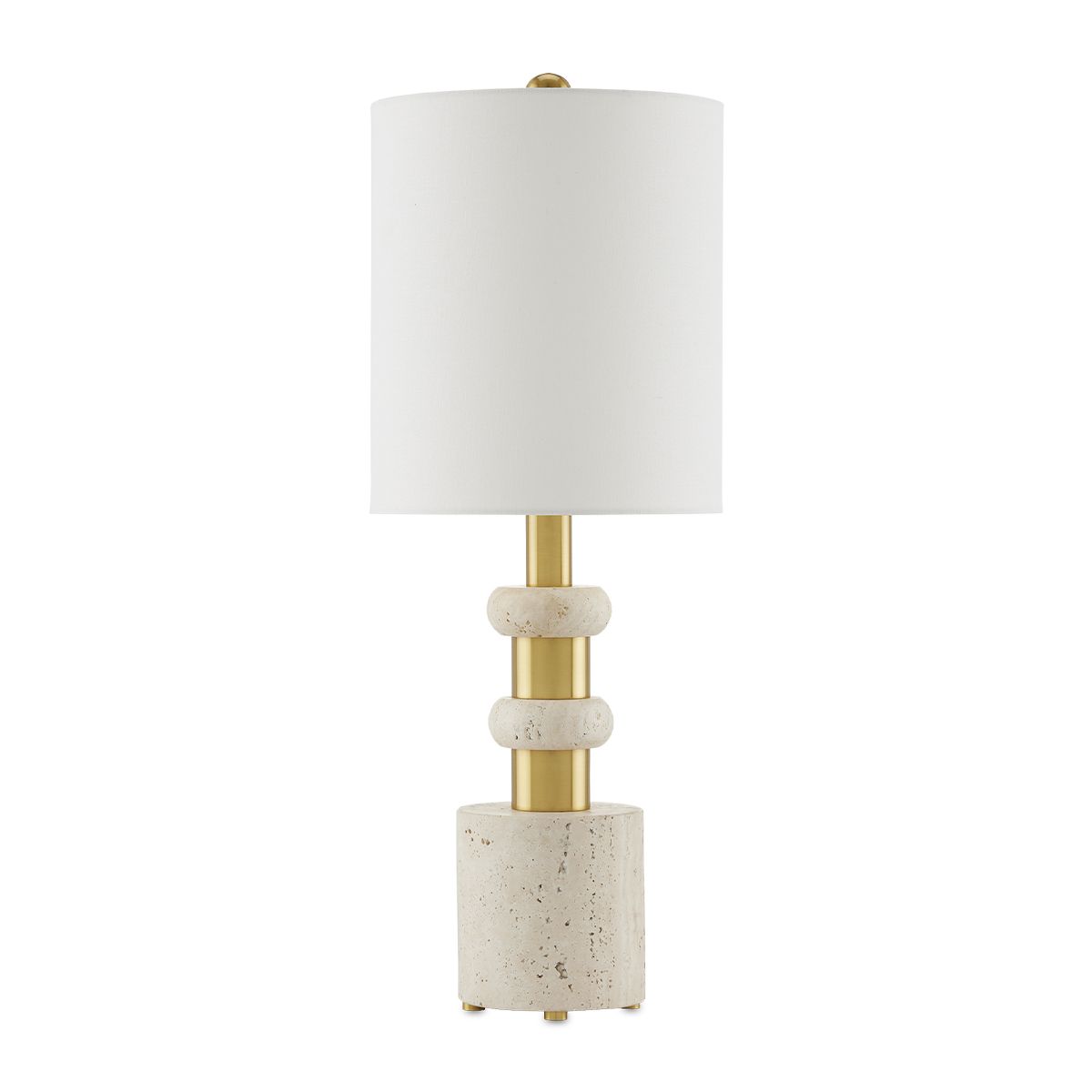 Currey & Company – Goletta Tischleuchte 1-flammig Beige/Gold