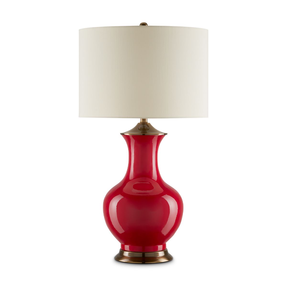Currey & Company – Lilou Tischleuchte 1-flammig Rot/Gold