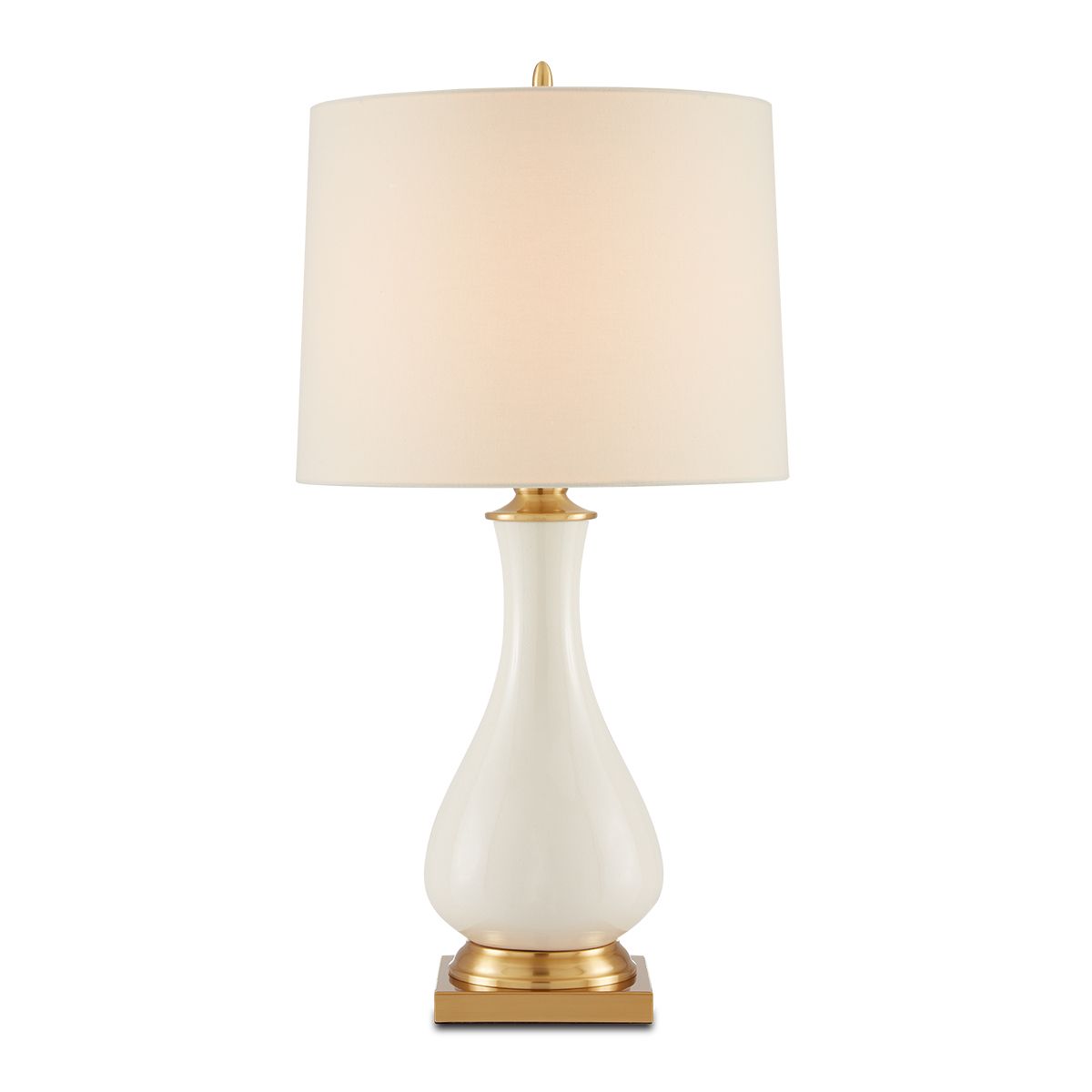 Currey & Company – Lynton Tischleuchte 1-flammig Beige/Gold