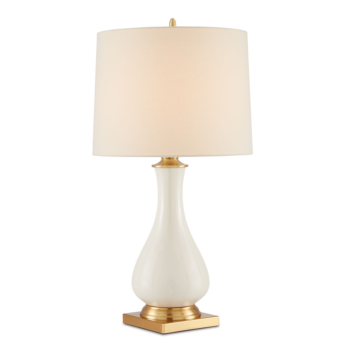 Currey & Company – Lynton Tischleuchte 1-flammig Beige/Gold