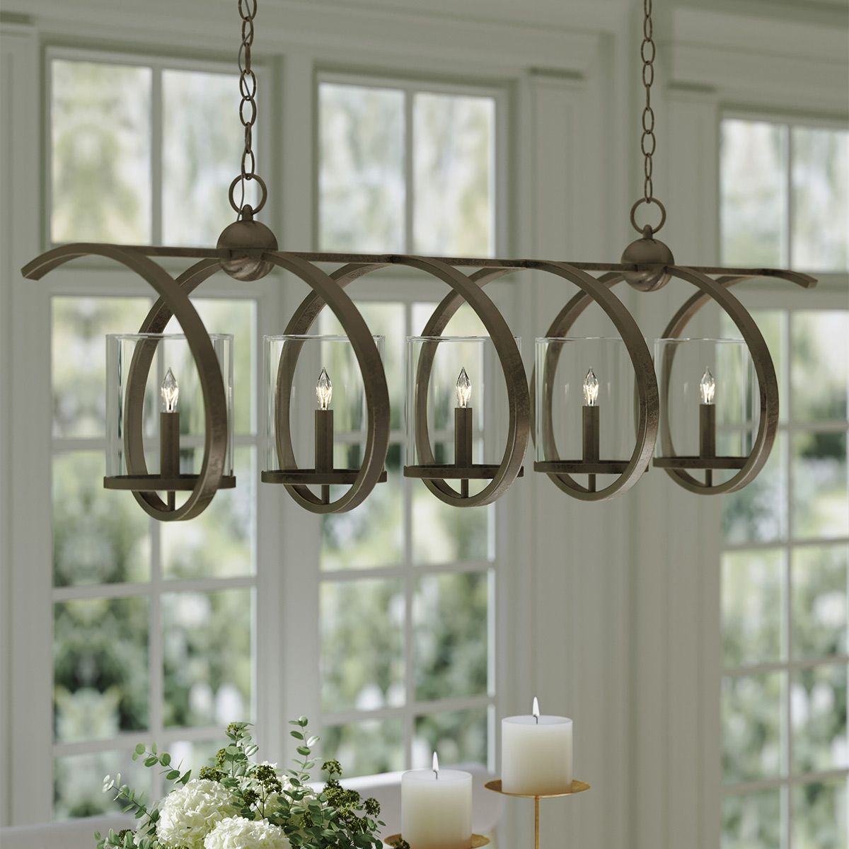 Currey & Company – Maximus Kronleuchter 5-flammig Bronze/Transparent
