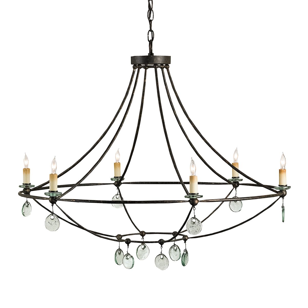 Currey & Company – Novella Kronleuchter 6-flammig Mayfair/Transparent