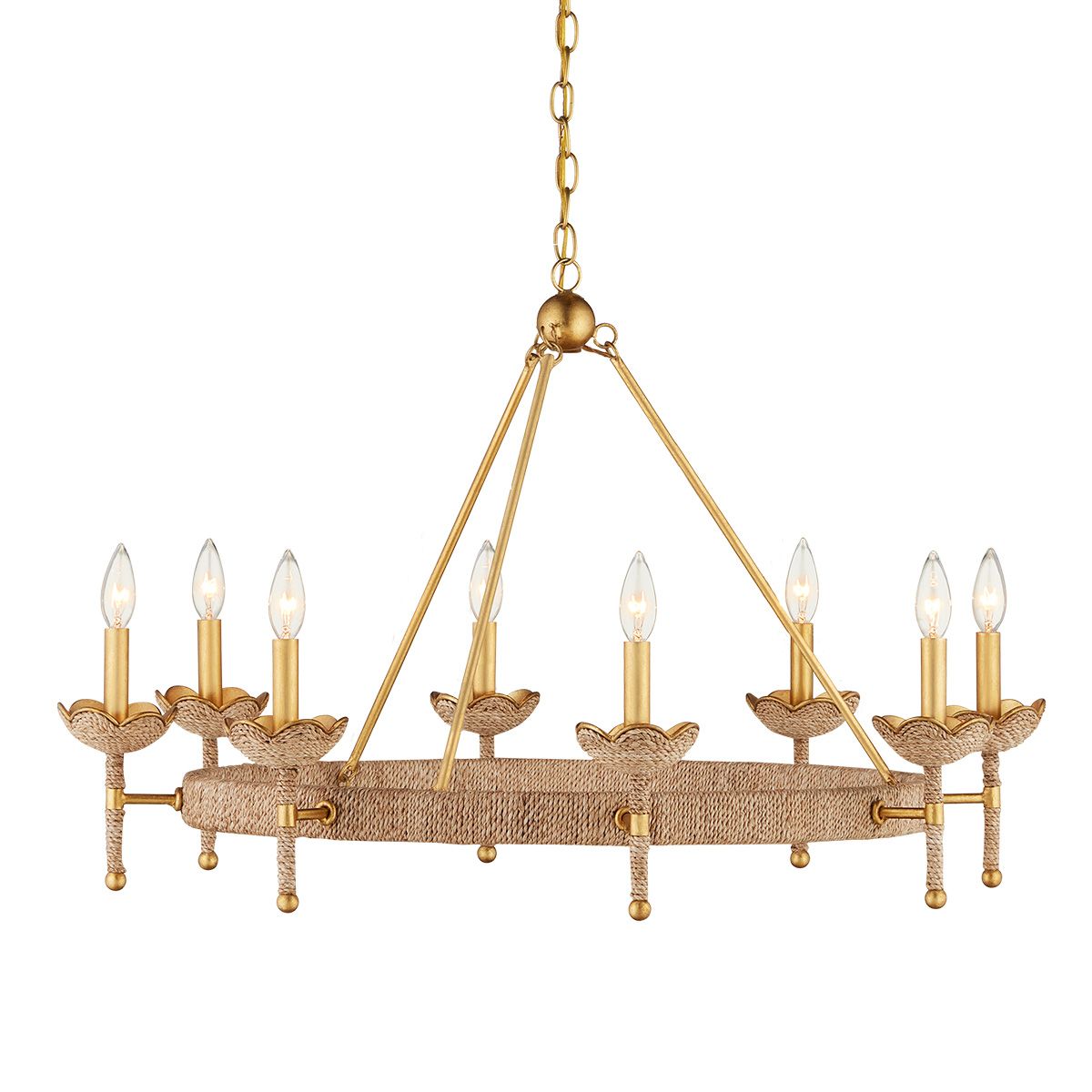 Currey & Company – Vichy Kronleuchter 8-flammig Gold