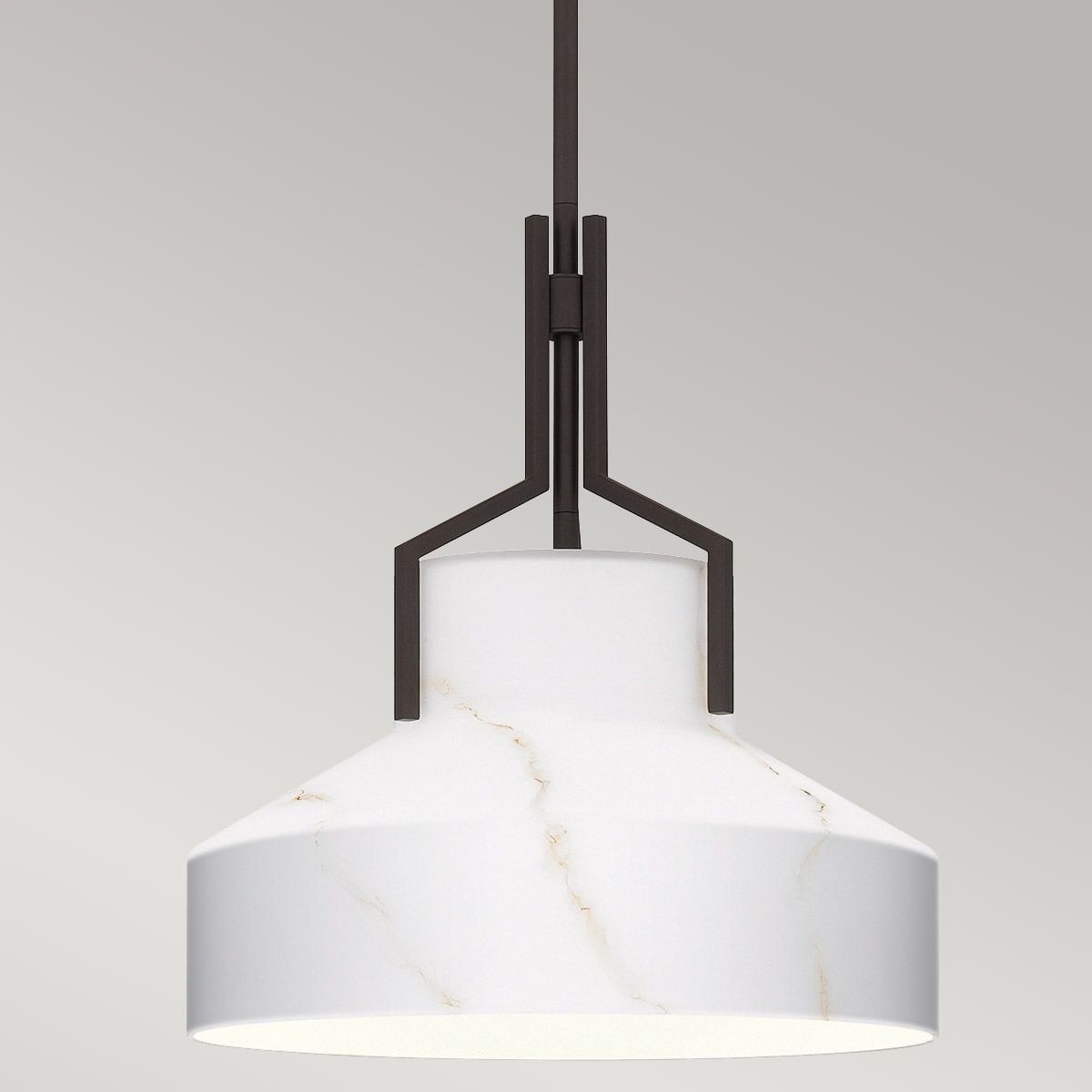 Brecken 2-flammige Pendelleuchte – Old Bronze mit Alabasterglas-Optik