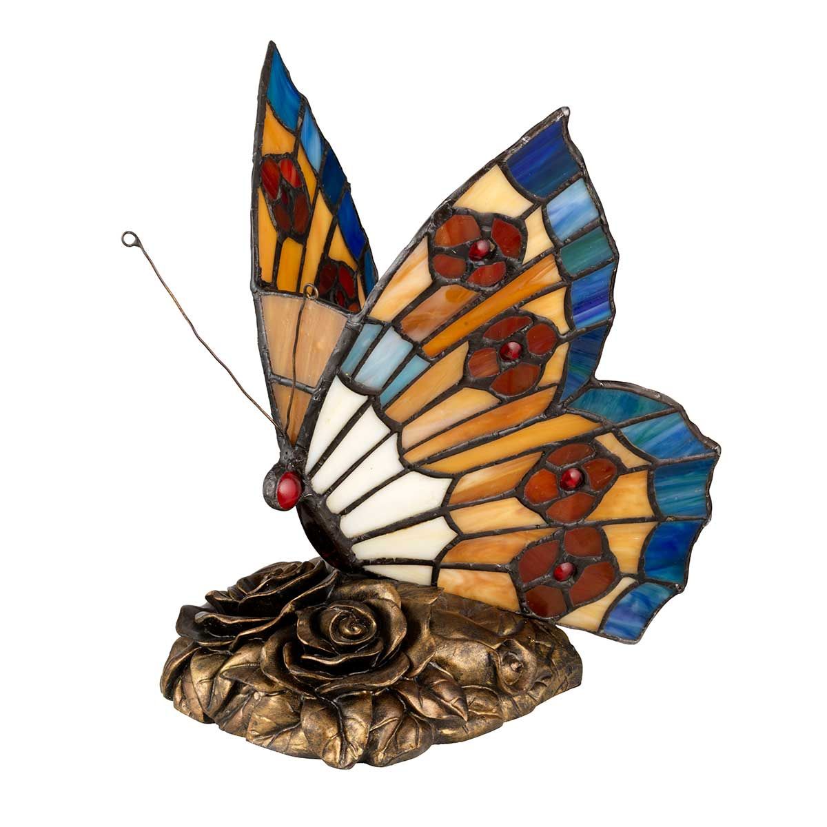 Tiffany Tierlampen Orange Schmetterling Lampe - Architektonische Bronze
