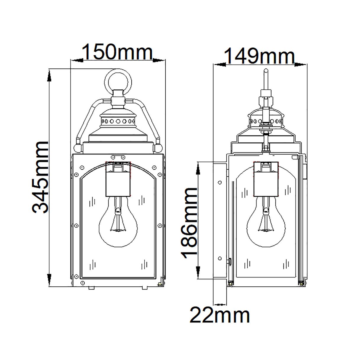 Randhurst Kleine Wandlaterne mit 1 Licht, Kupferoxid - Elsteadlighting - FE - RANDHURST - S - CO