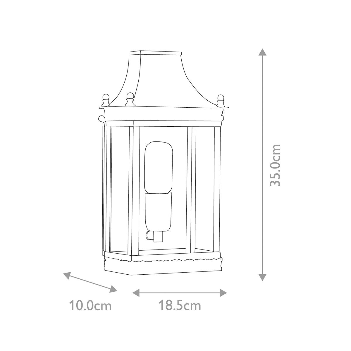 Regents Park 1 - flammige Wandlaterne – Messing – Gealtertes Messing - Elsteadlighting - REGENTS - PARK - BR