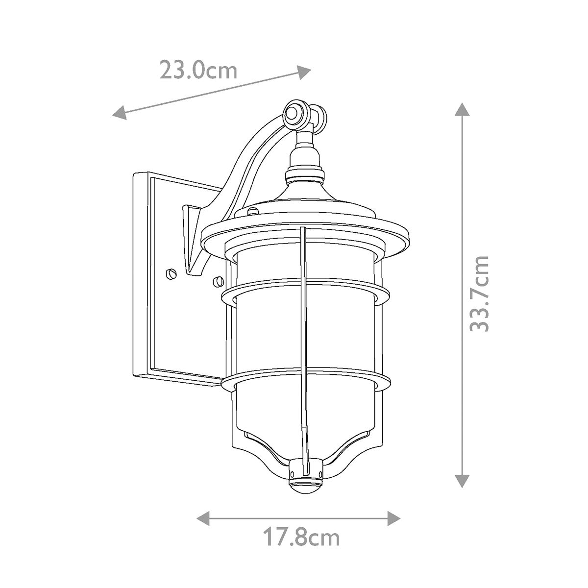Royal Marine Kleine Wandlaterne mit 1 Licht, Antik - Schwarz - Elsteadlighting - KL - ROYAL - MARINE2 - S