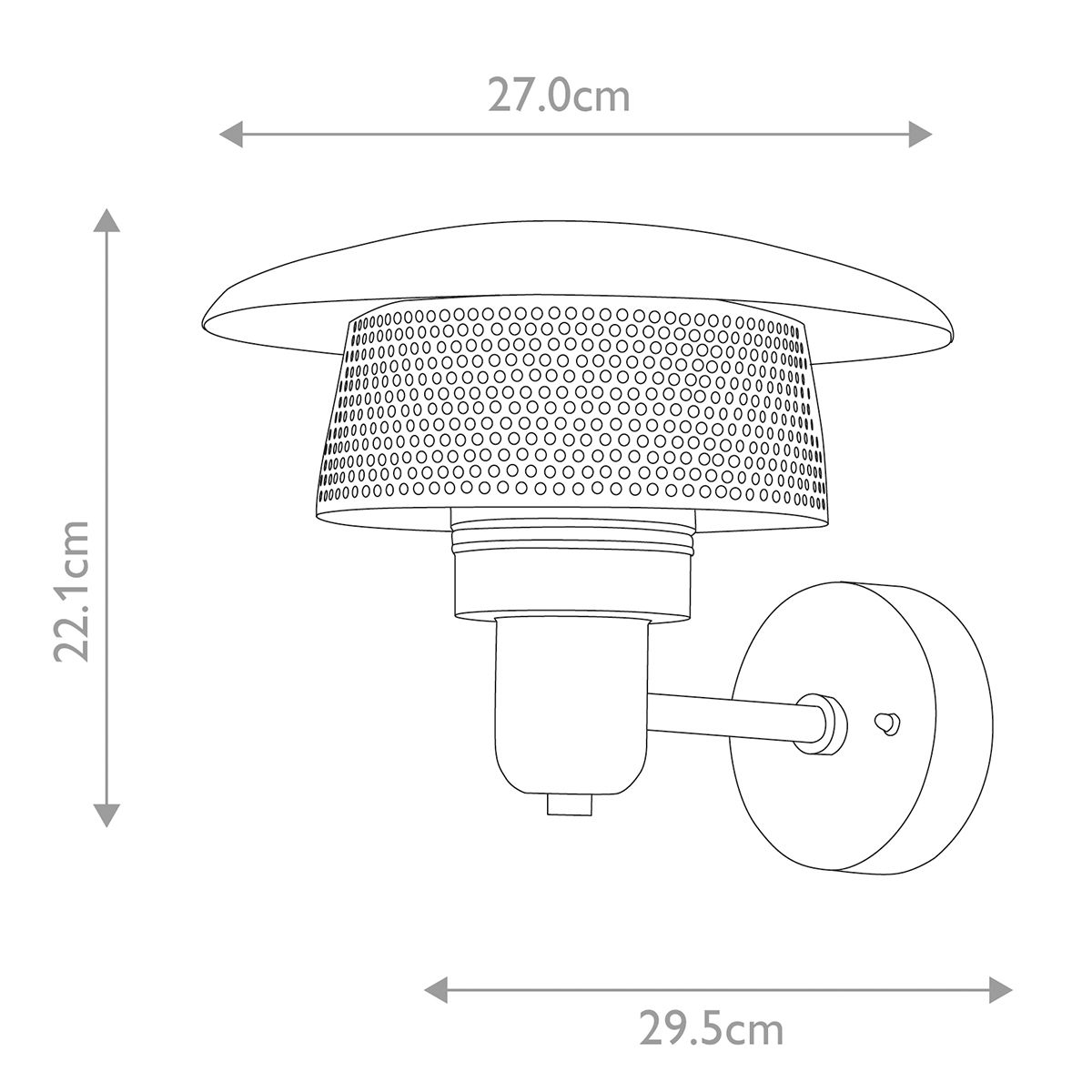 Saturne 1 - flammige Wandlaterne - Grau - Elsteadlighting - SATURNE
