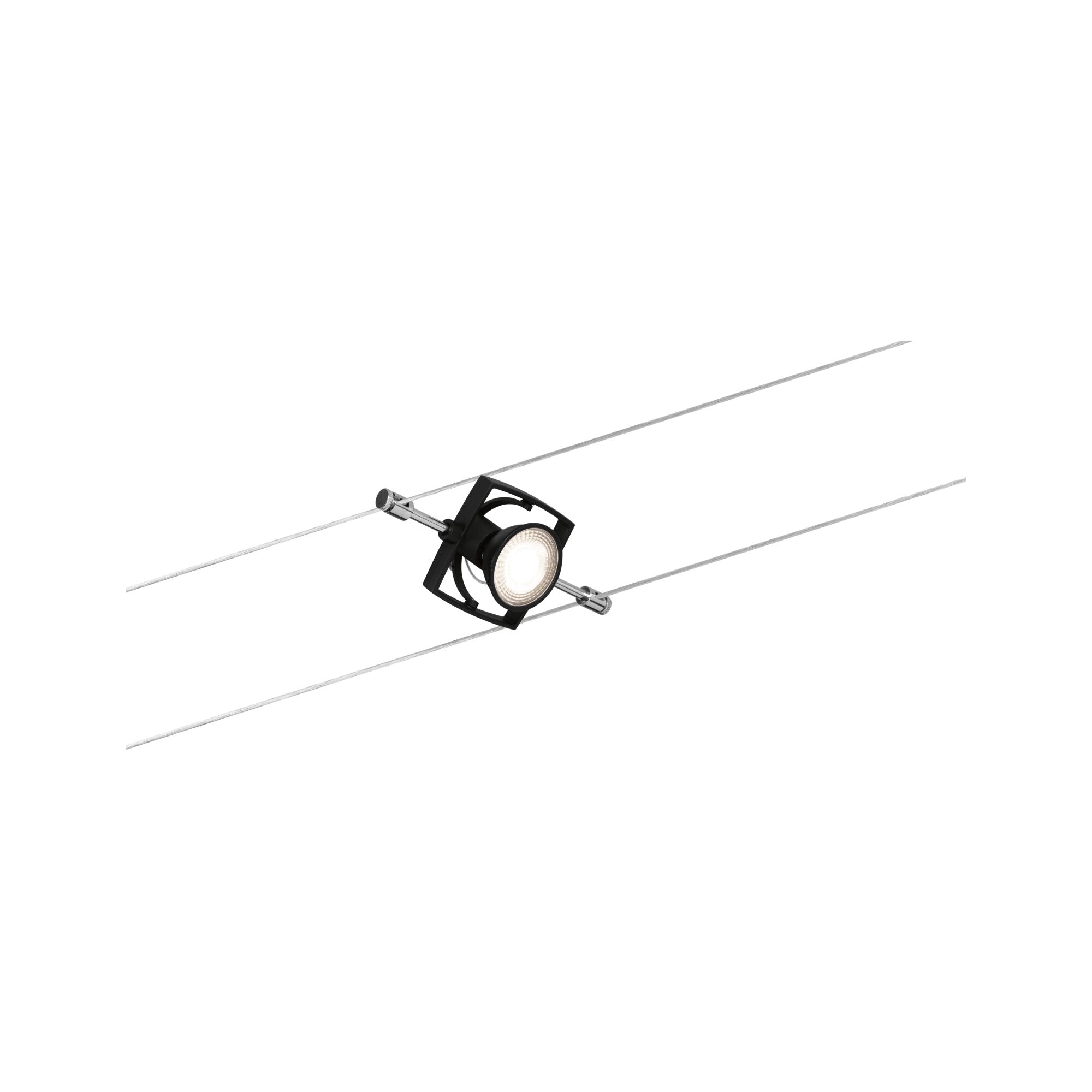 Seilsystem Mac II Basisset GU5,3 max. 5x10W dimmbar 230/12V Schwarz matt - Paulmann - 94290