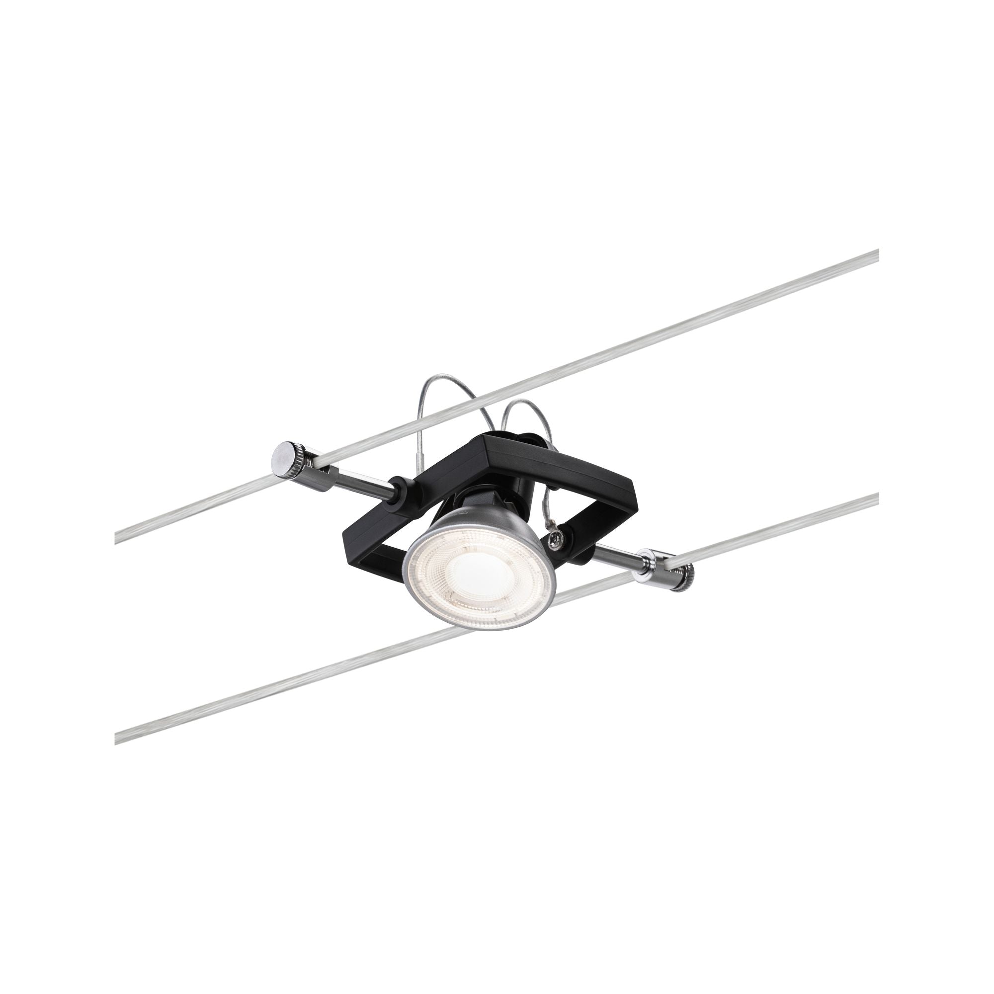 Seilsystem Mac II Basisset GU5,3 max. 5x10W dimmbar 230/12V Schwarz matt - Paulmann - 94290