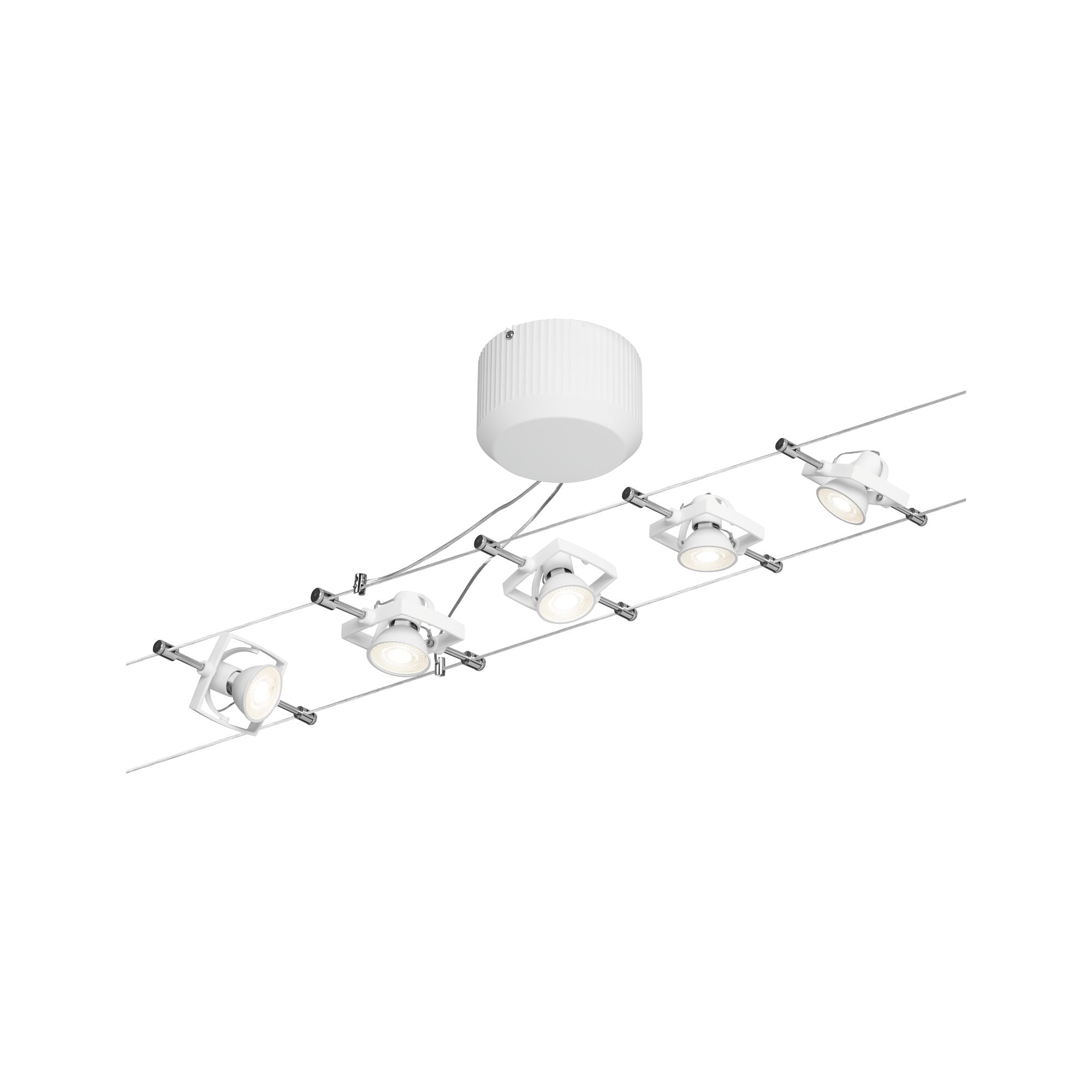 Seilsystem Mac II Basisset GU5,3 max. 5x10W dimmbar 230/12V Weiß - Paulmann - 94134