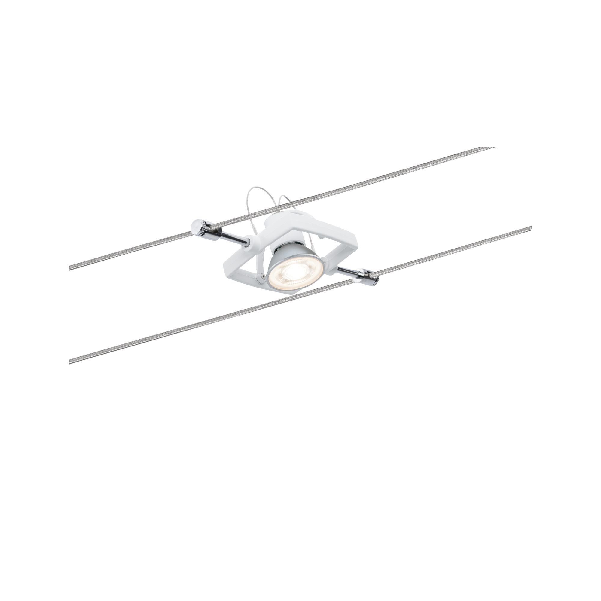 Seilsystem Mac II Basisset GU5,3 max. 5x10W dimmbar 230/12V Weiß - Paulmann - 94134